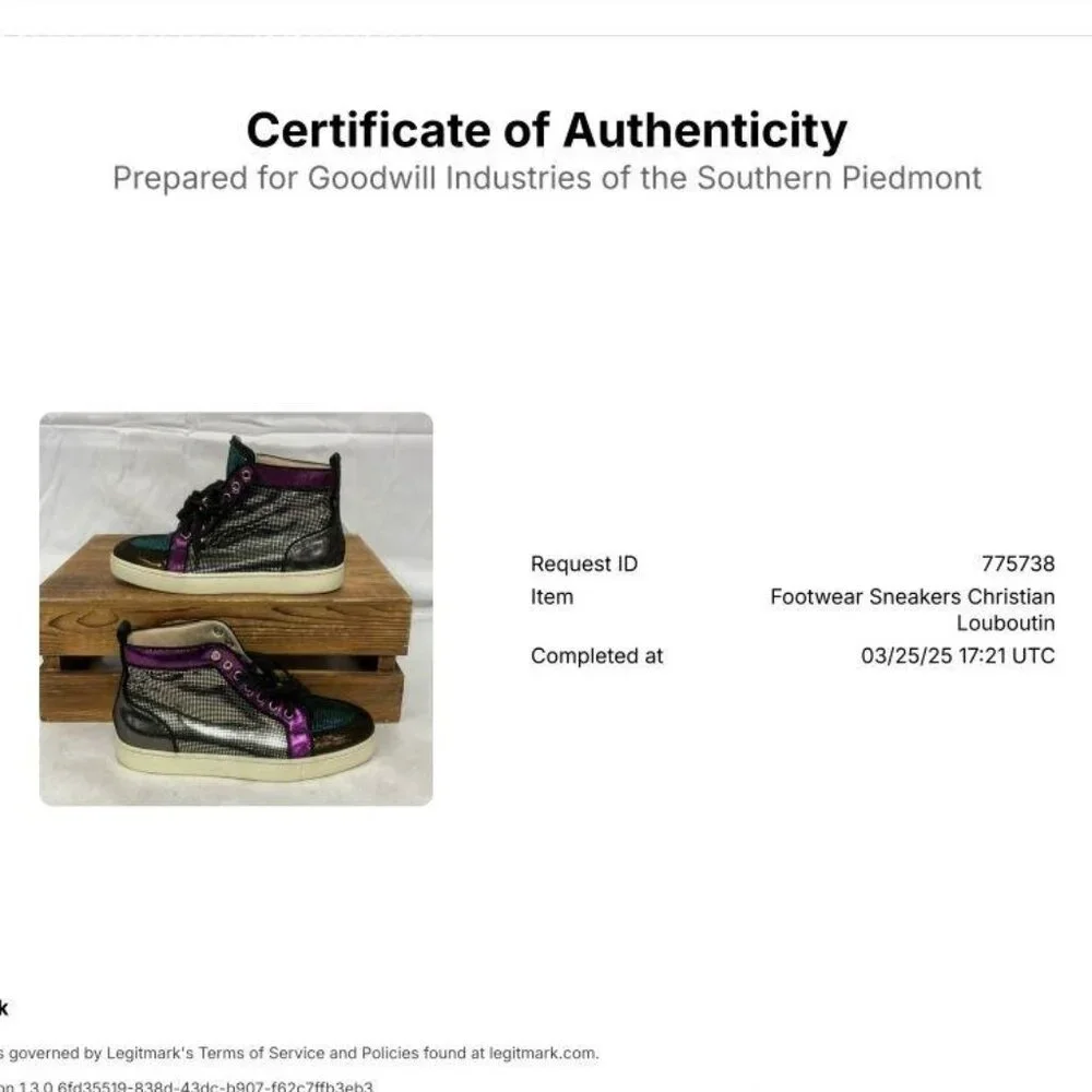 RARE!! Christian Louboutin Size 38.5 Metallic Iridescent Orlato High Top Sneaker